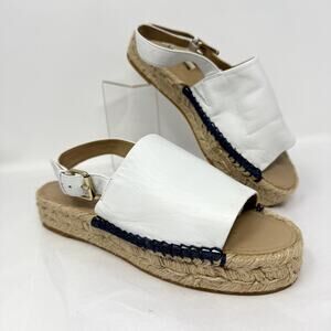G.I.L.I Lucida Sandal Shoes Womens 6.5M White Leather Espadrille Boho Beachy